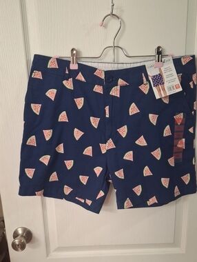 Caribbean Joe & Company Navy Shorts with Pink Watermelon Print NWT